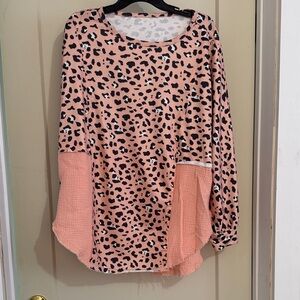 Leopard Print Long Sleeve Top